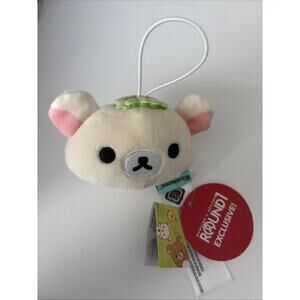 NWT Rilakkuma Clover Green Flower Crown Plush Keychain/Charm Japan Cute Round1